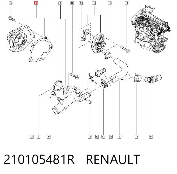 Помпа 210105481R Renault (RVI)