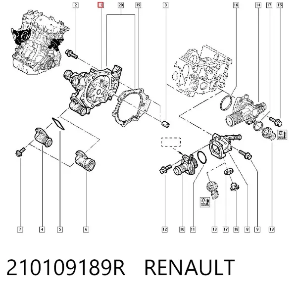 Помпа 210109189R Renault (RVI)