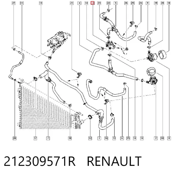 Регулирующий клапан охлаждающей жидкости 212309571R Renault (RVI)