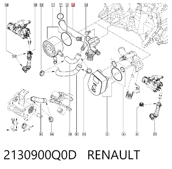 Патрубок системы охлаждения 2130900Q0D Renault (RVI)