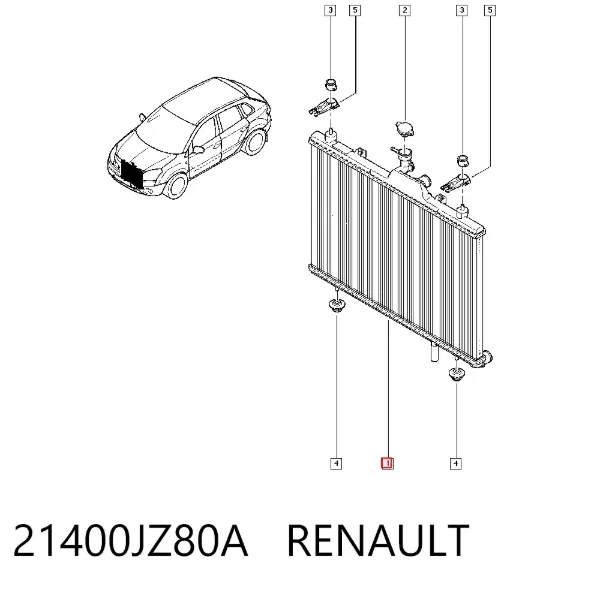 Радиатор 21400JZ80A Renault (RVI)