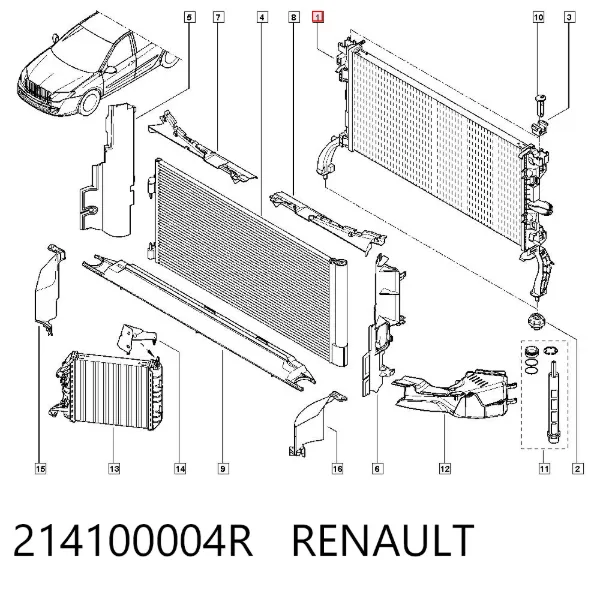 Радиатор 214100004R Renault (RVI)