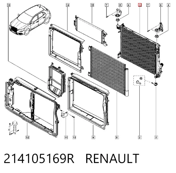 Радиатор 214105169R Renault (RVI)