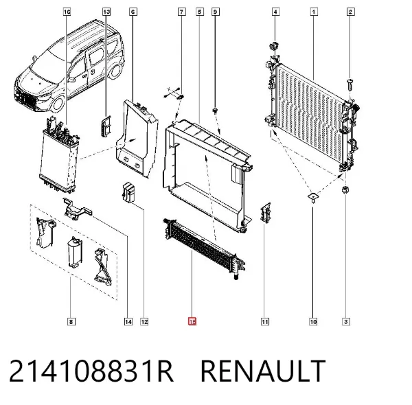 Радиатор охлаждения двигателя левый 214108831R Renault (RVI)
