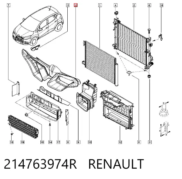 Радиатор 214763974R Renault (RVI)