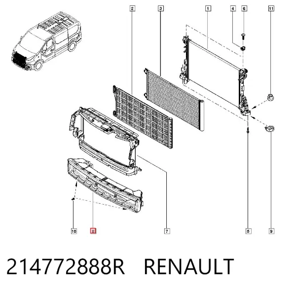 Диффузор интеркуллера 214772888R Renault (RVI)