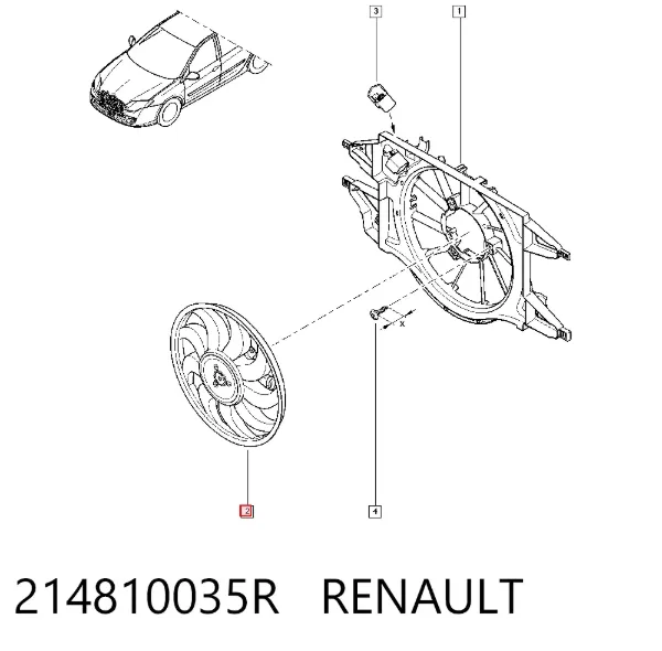 Электровентилятор охлаждения Renault Laguna III