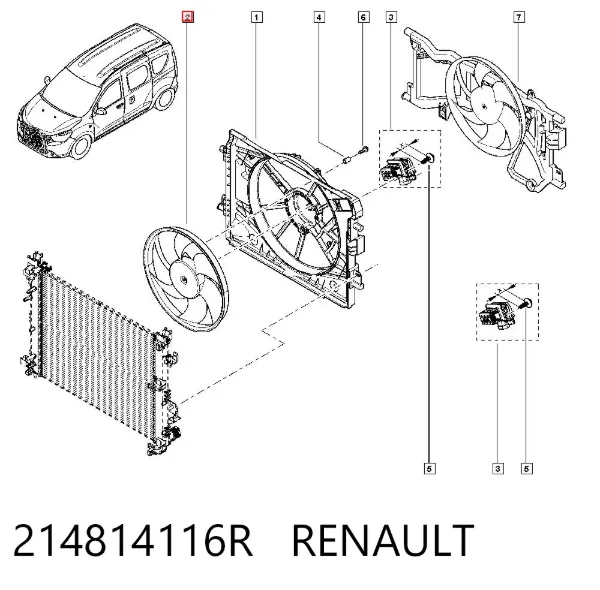 Электровентилятор охлаждения 214814116R Renault (RVI)