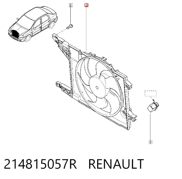 Диффузор вентилятора в сборе с мотором и крыльчаткой 214815057R Renault (RVI)