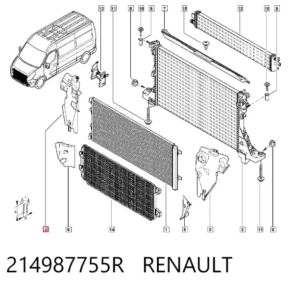 Правый дефлектор радиатора 214987755R Renault (RVI)