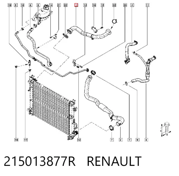 Патрубок радиатора 215013877R Renault (RVI)