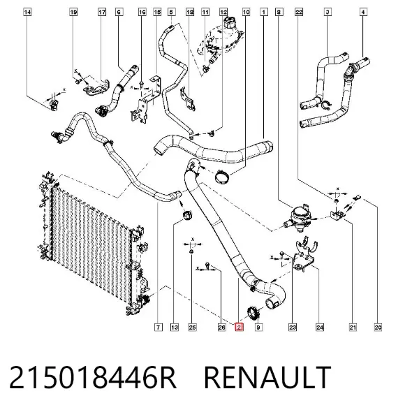 Нижний шлаг радиатора охлаждения 215018446R Renault (RVI)
