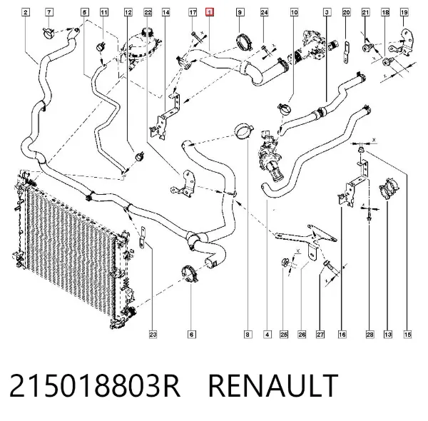 Патрубок радиатора 215018803R Renault (RVI)