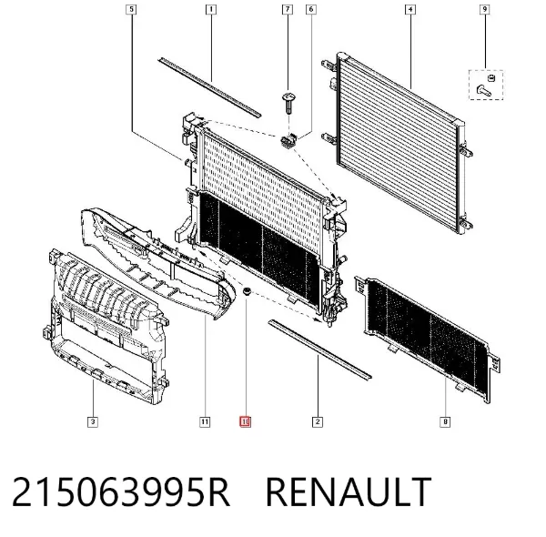 Подушка радиатора нижняя 215063995R Renault (RVI)