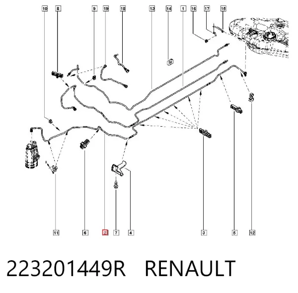 Трубка топливная, от бака к топливному фильтру 223201449R Renault (RVI)
