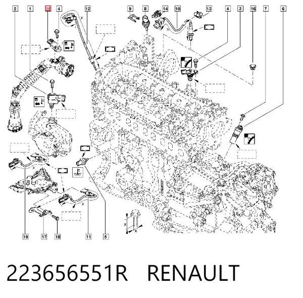 Датчик давления наддува 223656551R Renault (RVI)