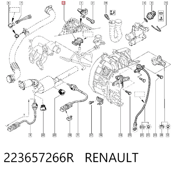 Датчик давления наддува 223657266R Renault (RVI)