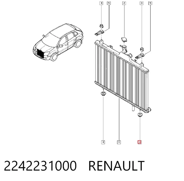Кронштейн радиатора нижний 2242231000 Renault (RVI)