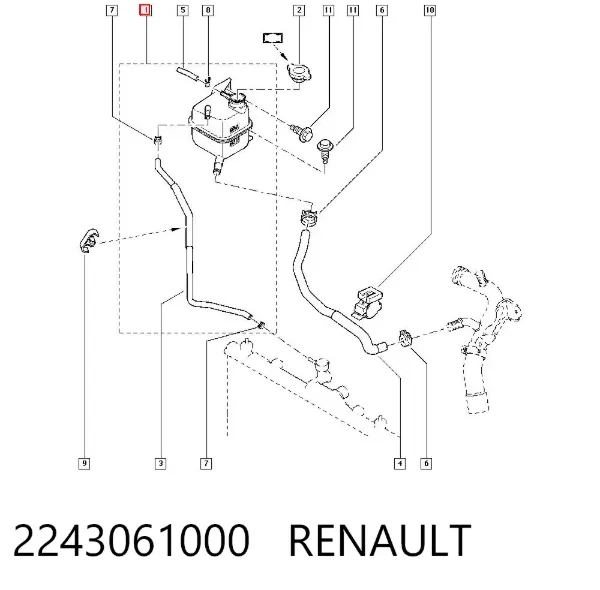 Бачок системы охлаждения 2243061000 Renault (RVI)