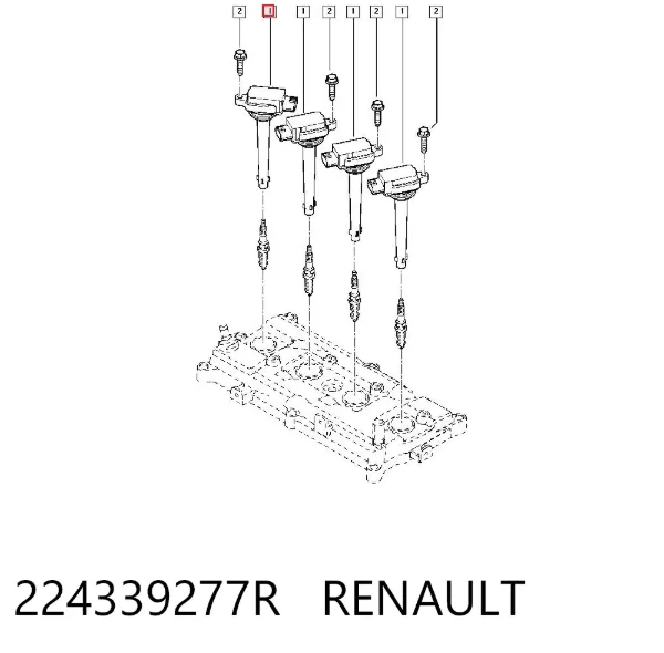 Катушка зажигания 224339277R Renault (RVI)