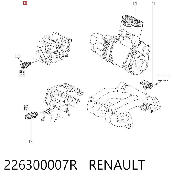 Датчик температуры охлаждающей жидкости 226300007R Renault (RVI)