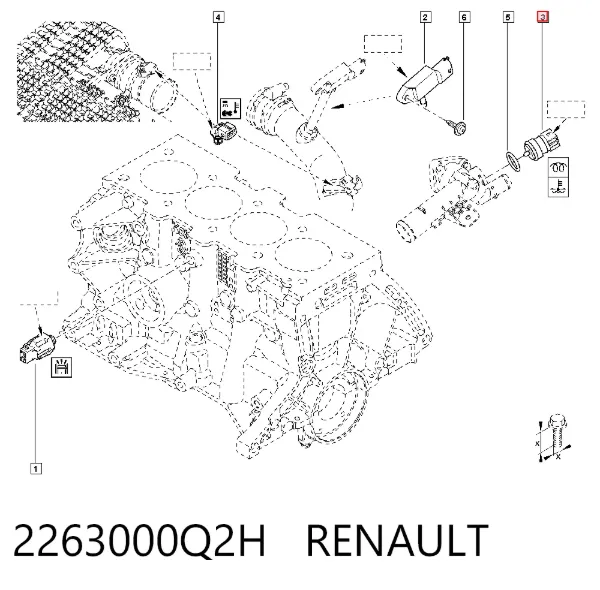 Датчик температуры охлаждающей жидкости 2263000Q2H Renault (RVI)