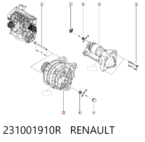 Генератор 231001910R Renault (RVI)