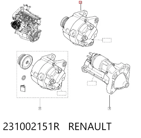 Генератор 231002151R Renault (RVI)