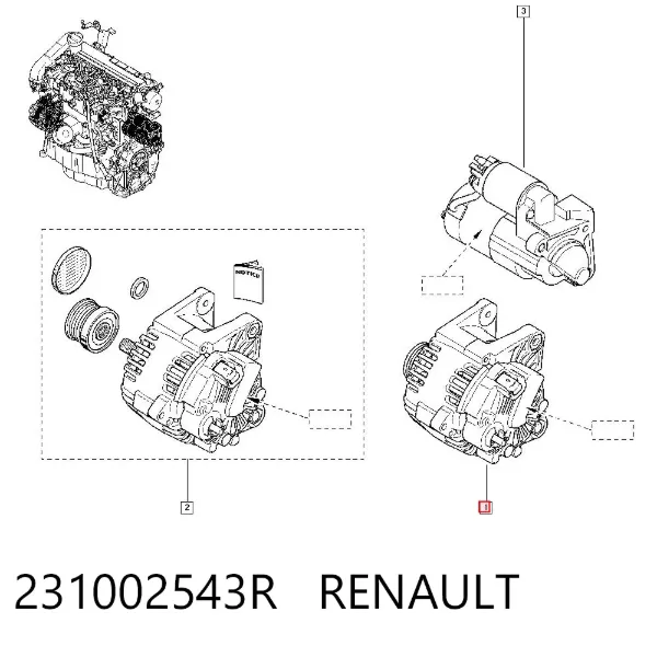 Генератор 231002543R Renault (RVI)