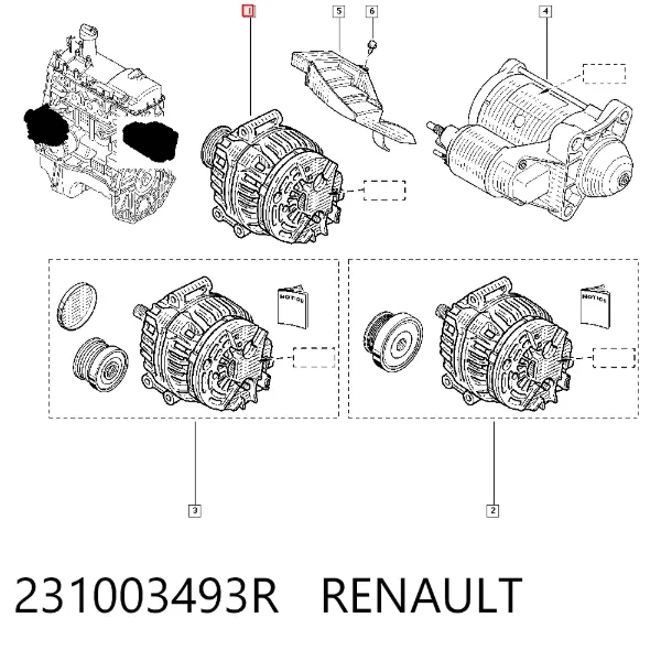 Генератор 231003493R Renault (RVI)