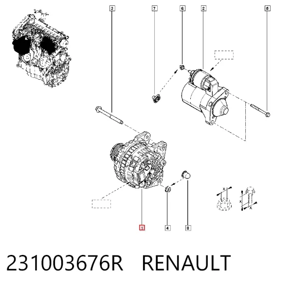 Генератор 231003676R Renault (RVI)