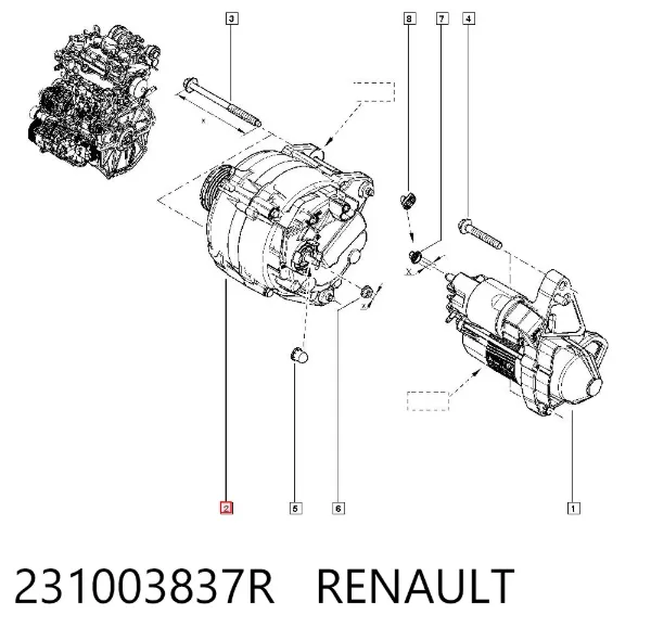 Шкив генератора 231003837R Renault (RVI)
