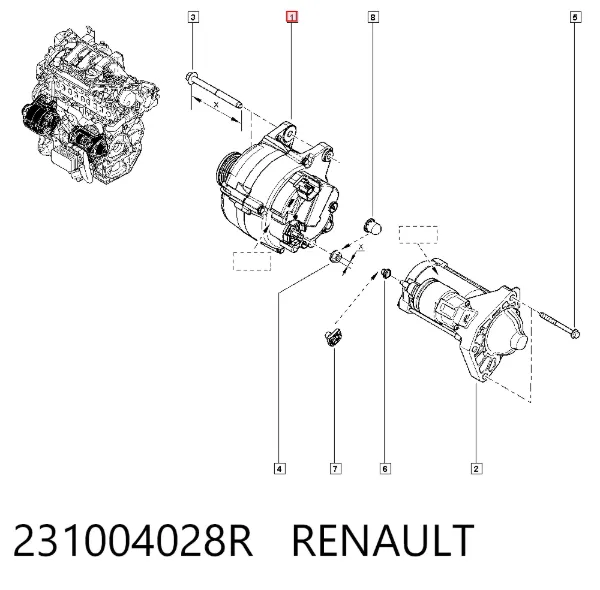 Генератор 231004028R Renault (RVI)