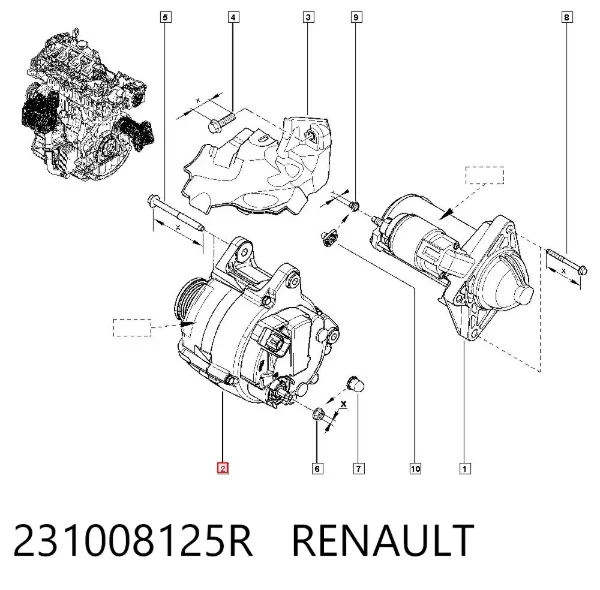Генератор 231008125R Renault (RVI)
