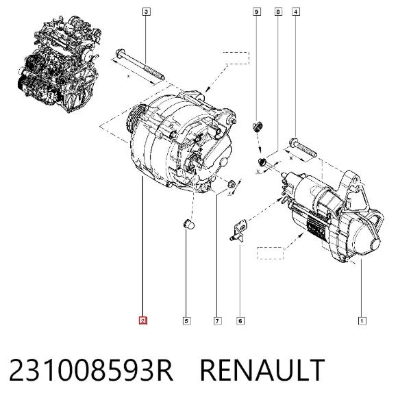 Генератор 231008593R Renault (RVI)