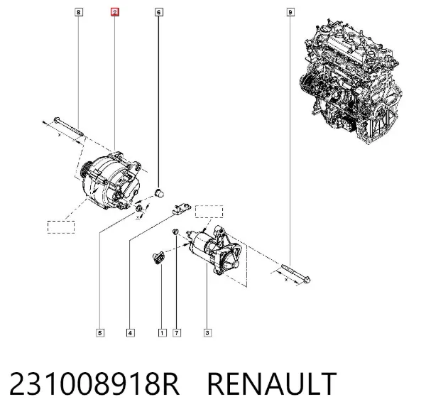 Генератор 231008918R Renault (RVI)