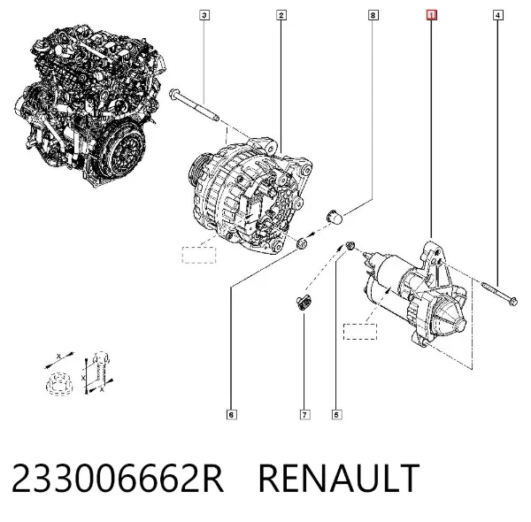 Стартер 233006662R Renault (RVI)