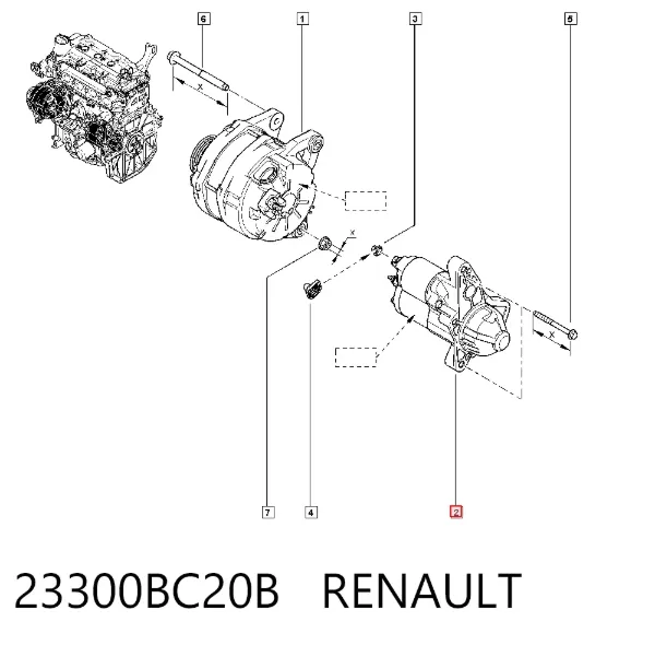 Стартер 23300BC20B Renault (RVI)