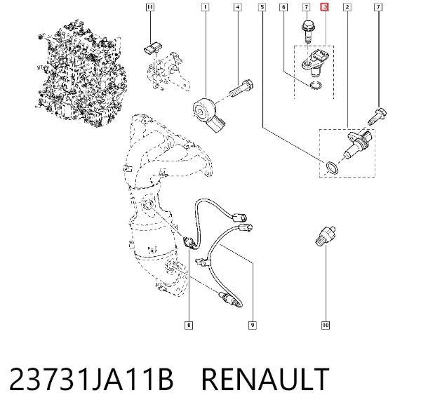 Датчик распредвала 23731JA11B Renault (RVI)