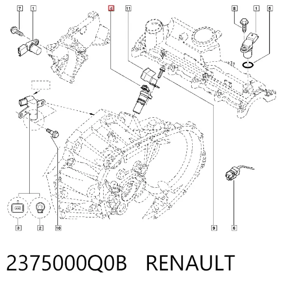 Датчик коленвала 2375000Q0B Renault (RVI)