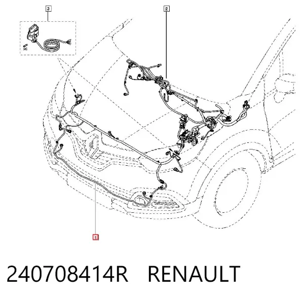 Проводка передних противотуманных фар 240708414R Renault (RVI)