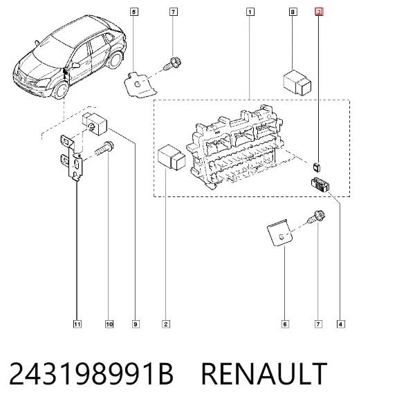 Предохранители 243198991B Renault (RVI)