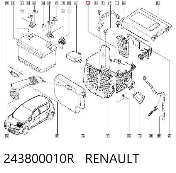 Блок предохранителей 243800010R Renault (RVI)