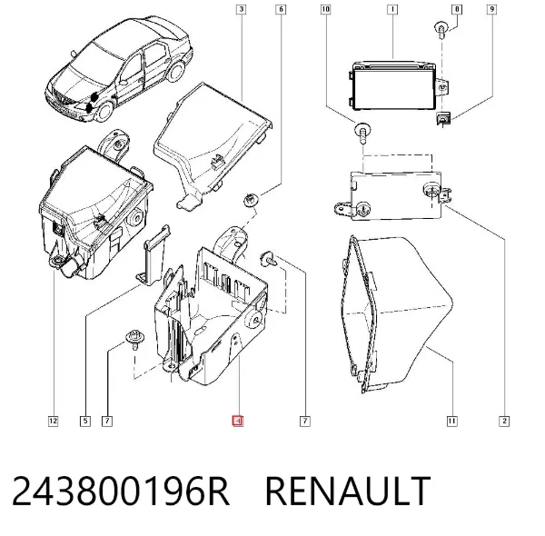 Корпус блока предохранителей 243800196R Renault (RVI)