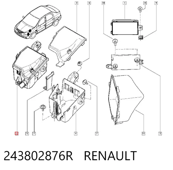 Корпус блока предохранителей 243802876R Renault (RVI)