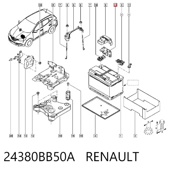 Блок предохранителей 24380BB50A Renault (RVI)