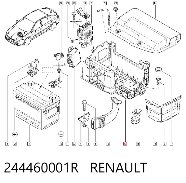 Полка под аккумулятор 244460001R Renault (RVI)