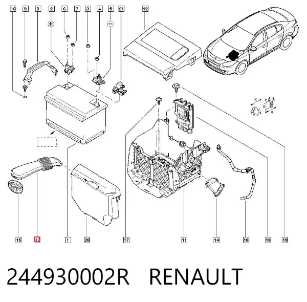 Патрубок воздушного фильтра 244930002R Renault (RVI)