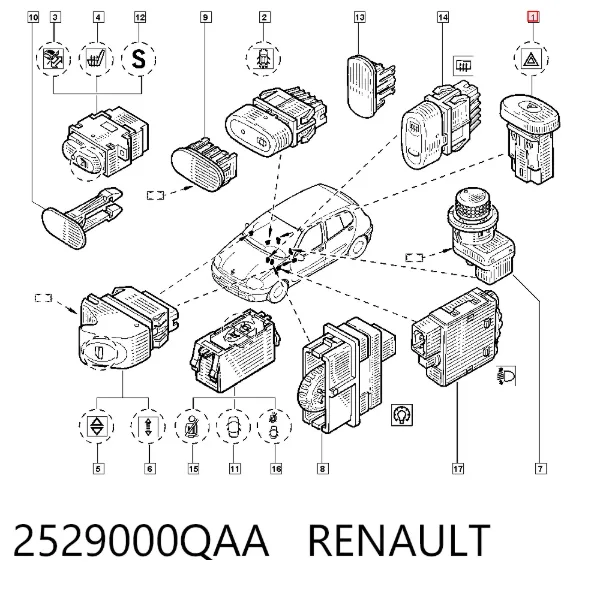 Кнопка аварийки 2529000QAA Renault (RVI)