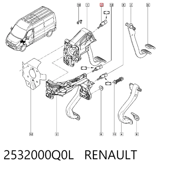 Датчик стоп сигнала 2532000Q0L Renault (RVI)